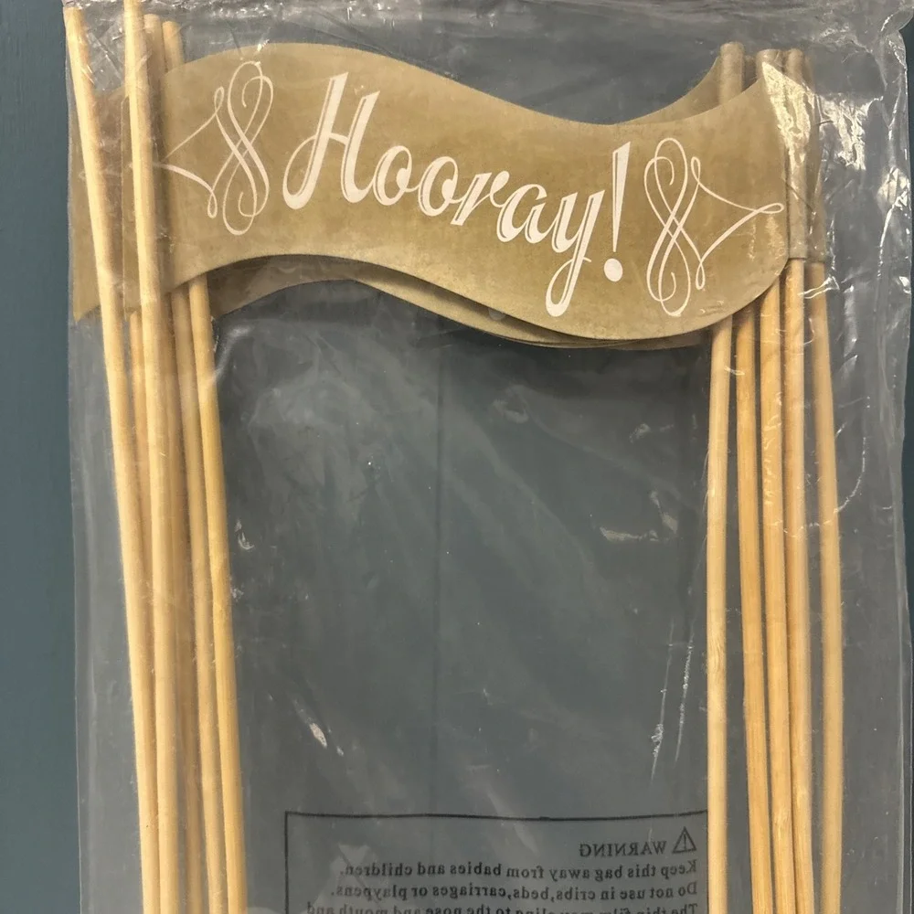 12 YAY HOORAY OH JOY Photo Booth Pennant Props On Stick Weddings Birthdays Guest